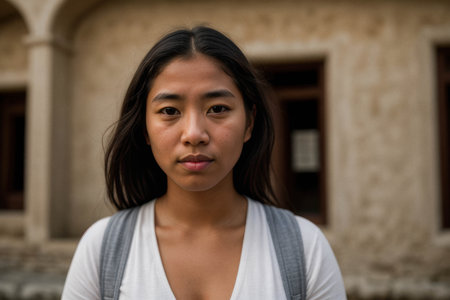 Portrait of a Young Woman in Natural Lightの素材