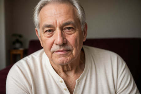 Close-Up Portrait of an Older Manの素材