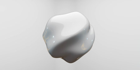 Abstract Glossy White 3D Shapeの写真素材