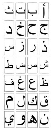 The Arabic alphabet. To be read from right to left.の写真素材