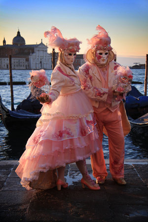 Venice carnival costume and mask.の写真素材
