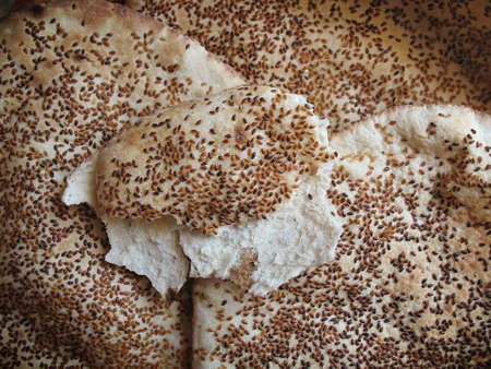 A stack of kaak, a traditional Lebanese street food.