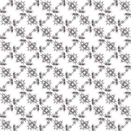 Seamless pattern. Black lines on a white background.のイラスト素材