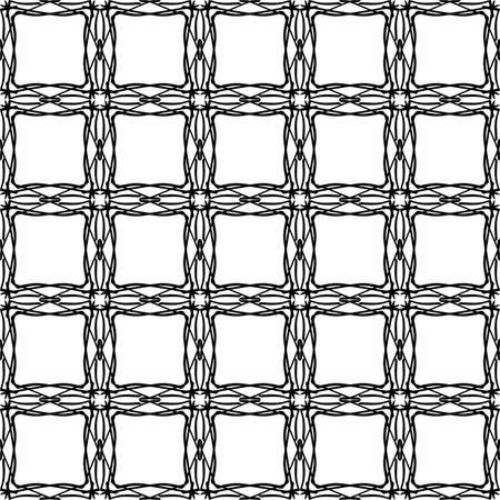 Seamless oriental pattern with Arabic ornaments. White lines on a black background.のイラスト素材