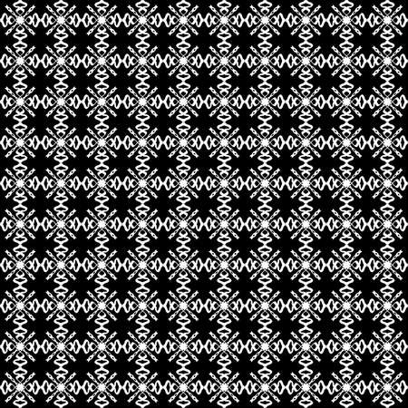 Seamless oriental pattern with Arabic ornaments. White lines on a black background.のイラスト素材