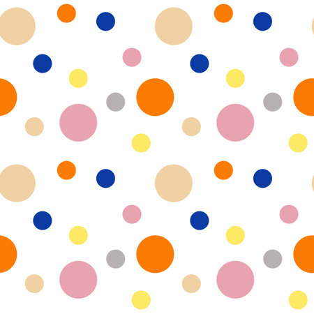 Seamless pattern. Multi-colored circles on a white background.
