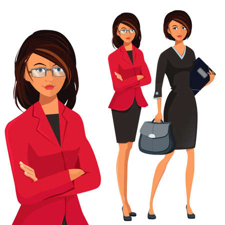 Vector Set of Successful Business Womanのイラスト素材