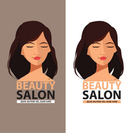 Beautiful woman's profile face . Vector logo design template. Abstract design concept for beauty salon, massage, cosmetic and spa.のイラスト素材