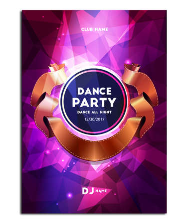 Dance Party. Poster Flyer, Polygonal Mosaic Background, Vector illustrationのイラスト素材