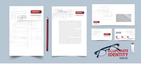 Corporate identity template set.Vector illustration.Easy editing of all parts and colors.のイラスト素材