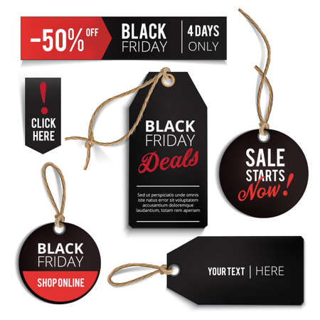 Black Friday sales tags setのイラスト素材