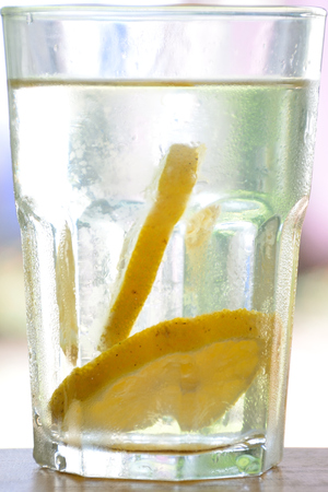 closeup of a fresh homemade lemonadeの写真素材