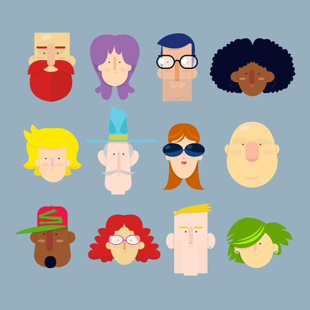 Group of people on white background, vector illustrationのイラスト素材