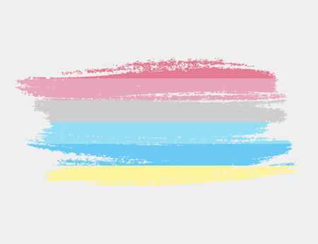 Genderflux Flag painted with brush on white background. LGBT rights concept. Modern pride parades poster. vector illustrationのイラスト素材