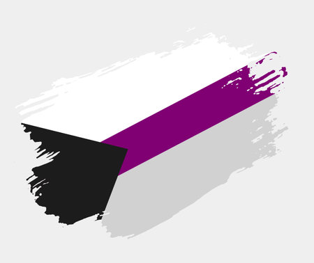 Demisexual Pride Flag painted with brush on white background. LGBT rights concept. Modern pride parades poster. vector illustrationのイラスト素材