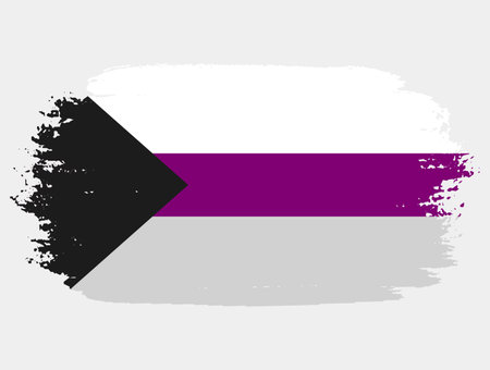 Demisexual Pride Flag painted with brush on white background. LGBT rights concept. Modern pride parades poster. vector illustrationのイラスト素材
