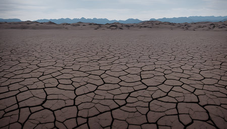 Dried up earth of an empty water reservoir, water crisesの素材