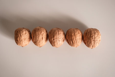 shelled walnuts Being smart vs. stupid. Accurate solutions lead to success, efficiency, smartness, cleverness let you avoid complications and hard work.の写真素材