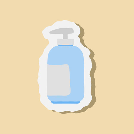 Liquid soap dispenser icon. Flat illustration of soap dispenser vector iconのイラスト素材