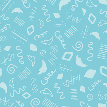 Vector Light pastel blue geometric shapes background patternのイラスト素材