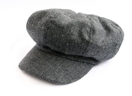 Tweed cap isolated on white backgroundの写真素材
