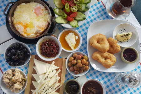 Traditional Turkish breakfastの写真素材