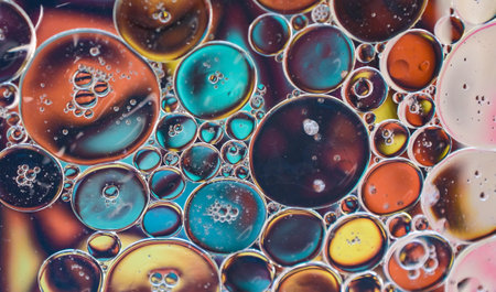 Macro Oil Drops In Liquid