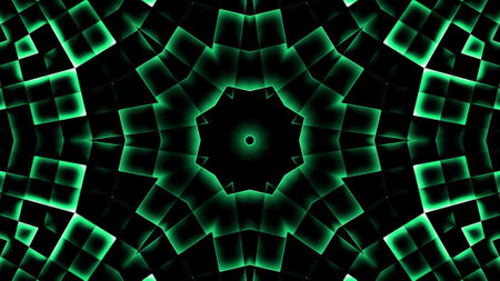 Abstract 3d futuristic green lightsの写真素材