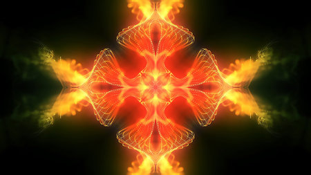 Abstract kaleidoscope background. Beautiful multicolor kaleidoscope texture. Unique kaleidoscope design.の写真素材