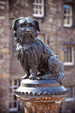 The statue of Greyfriars Bobby, a famous Terrier, in Edinburgh, Scotlandの写真素材