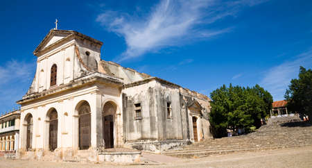 The Holy Trinity cathedral of the colonial town of Trinidad in Cubaの写真素材