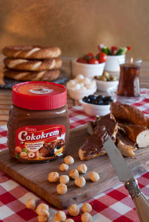 Chocolate Peanut Butter on a Breakfast Table