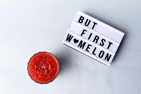 Watermelon Juice on a Gray Background