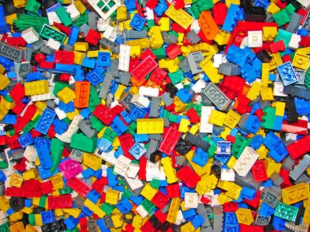   Toy multi-coloured blocks for children's game                             の写真素材