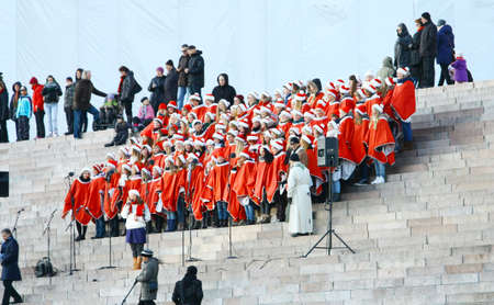 HELSINKI, FINLAND - NOVEMBER 20: Traditional Christmas Street opening in Helsinki on November 20, 2011.のeditorial素材