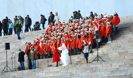 HELSINKI, FINLAND - NOVEMBER 20: Traditional Christmas Street opening in Helsinki on November 20, 2011.のeditorial素材