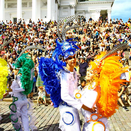 HELSINKI, FINLAND - JUNE 16: An unidentified dancers participates at the annual Samba Carnaval in...