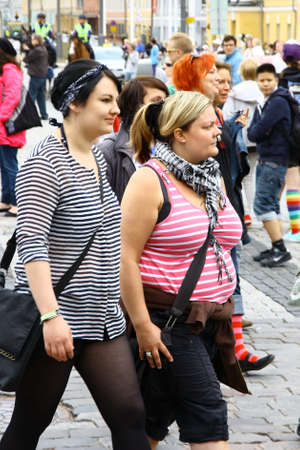 HELSINKI, FINLAND - JUNE 30: Unidentified people take part in the annual Helsinki Pride gay parade in Helsinki, Finland on June 30, 2012. 
のeditorial素材