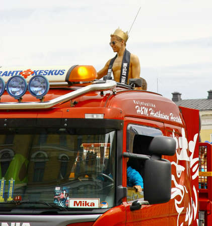 HELSINKI, FINLAND - JUNE 30: Unidentified people take part in the annual Helsinki Pride gay parade in Helsinki, Finland on June 30, 2012. 
のeditorial素材