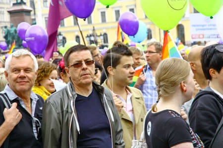 HELSINKI, FINLAND - JUNE 30: Unidentified people take part in the annual Helsinki Pride gay parade in Helsinki, Finland on June 30, 2012. 
のeditorial素材