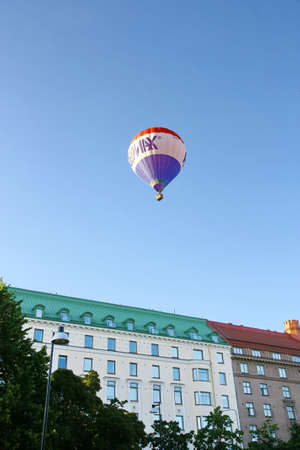 HELSINKI, FINLAND - JULY 27: The traditional launch of the hot air balloon in a city park next to the promenade of the Gulf of Finland on July 27, 2012 in Helsinki. のeditorial素材