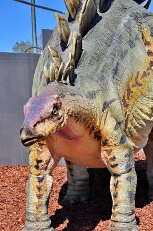 VANTAA, FINLAND - MAY 13, 2012: Realistic model of dinosaur in Finnish Science Center Heureka on May 13, 2012 in Vantaa. Exhibition in Heureka features numerous natural size dinosaurs models.のeditorial素材