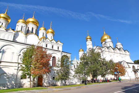 MOSCOW, RUSSIA - SEPTEMBER 25, 2015: Cathedral of the Dormition in Moscow Kremlin. The Cathedral is oldest fully preserved building of Moscow and main church of the Russian stateのeditorial素材