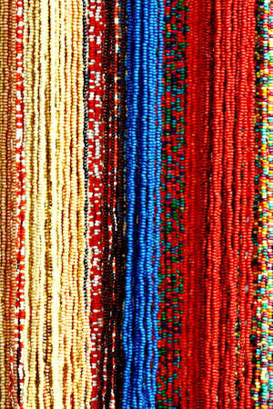 Background pattern of multicolored natural stone beadsの写真素材