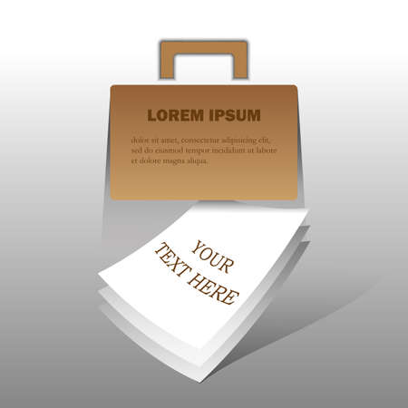 Vector briefcase with sheets of paper for textのイラスト素材