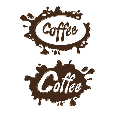 Coffee brown blotches on a white background to create brandのイラスト素材