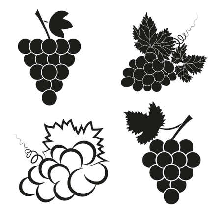 Vector set of abstract grapes icons.のイラスト素材