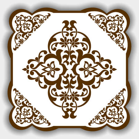 Vector pattern in East, Asia style as a template for tiles, backgrounds, covers, postcards, wallpaper, textiles.のイラスト素材