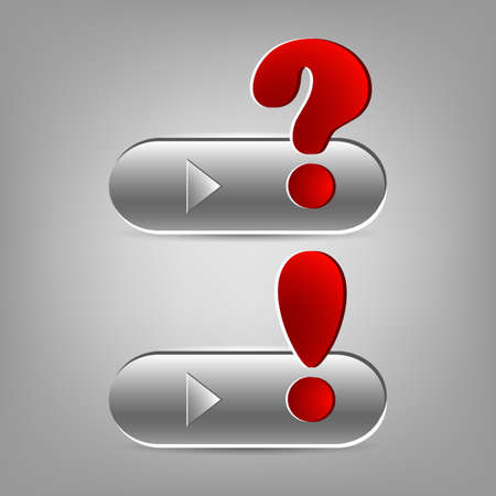 A set of question and exclamation marks on buttons. Vector illustration.のイラスト素材