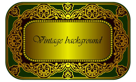 Vector ornamental royal floral gold decor in oriental  style. Arab Moroccan eastern luxury pattern template to insert your text to cards, invitations, labels, backgrounds, billboards.のイラスト素材